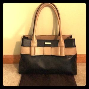 Kate Spade black and beige bow bag